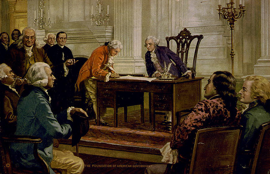 picture of ben franklin at constitutional signing